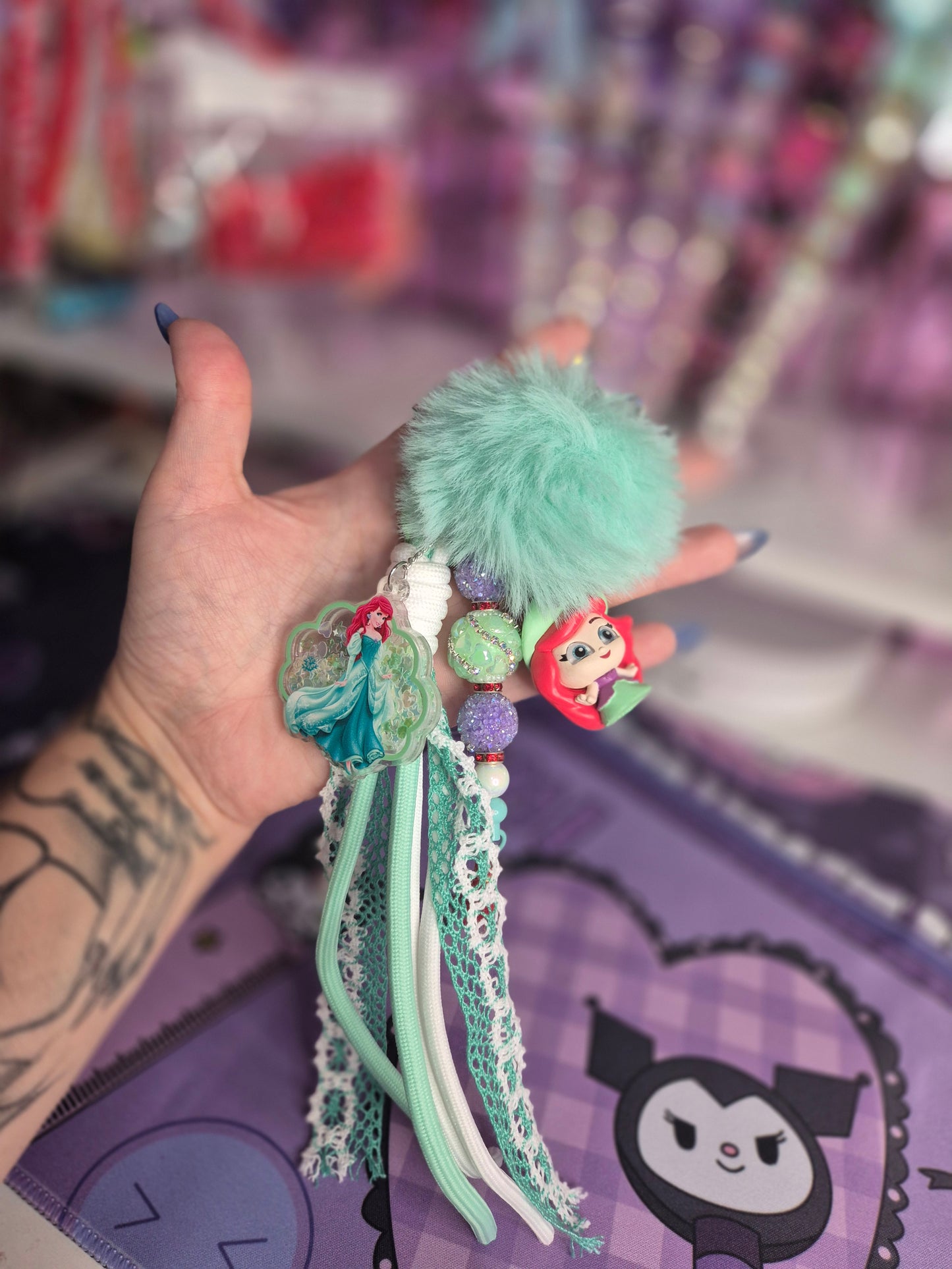 Ariel Teal Keyring