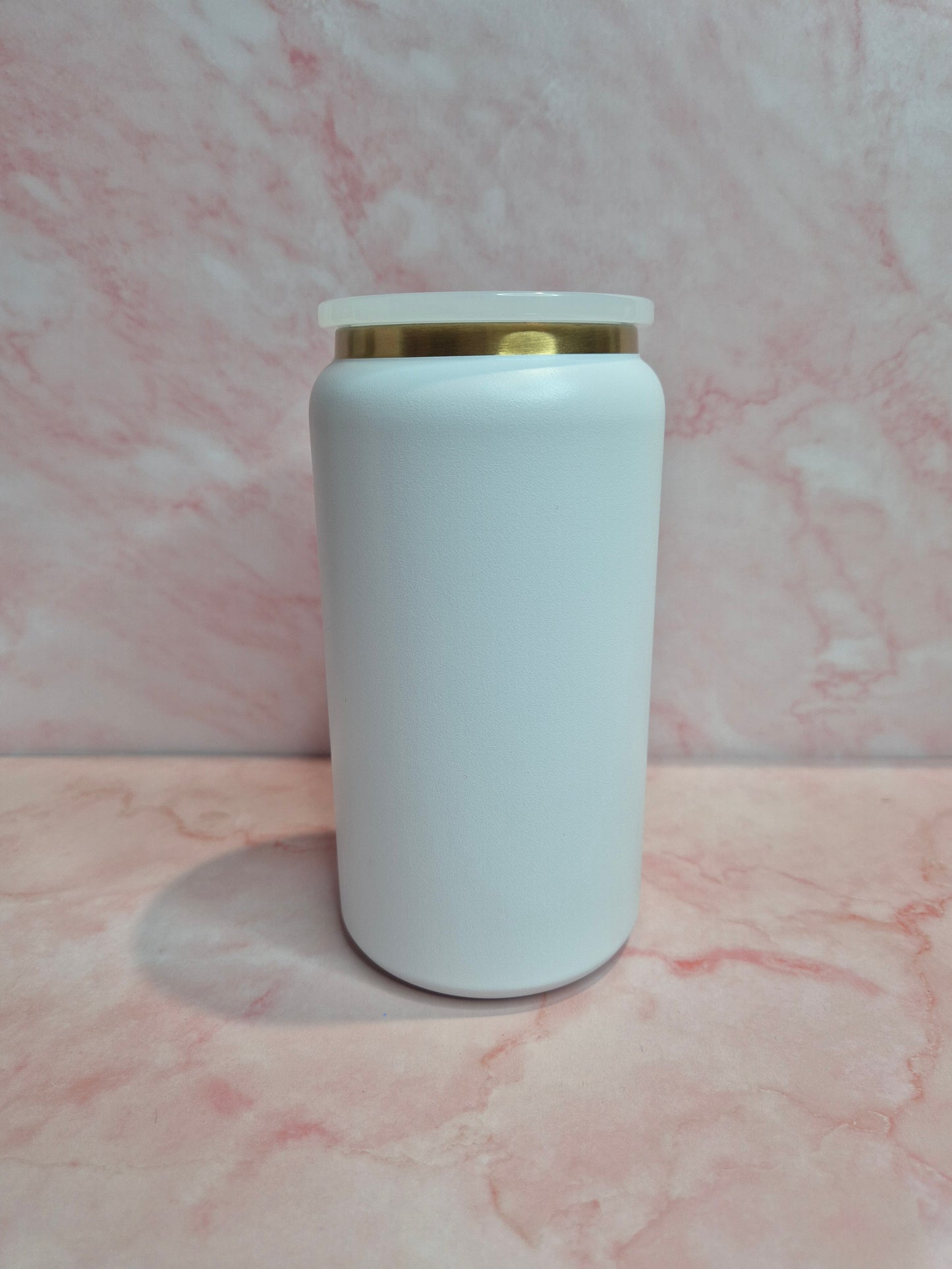 16oz White Stainless Steel