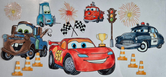 Cars Lightening Mcqueen With Traffic Cones