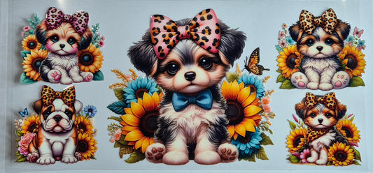 5 Dogs Main Pink Bow Animals