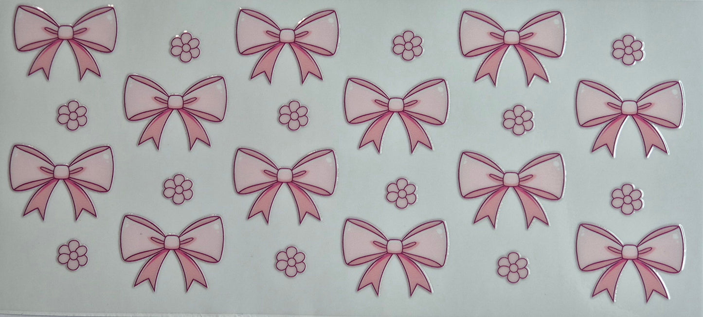 Bows Light Pink with Flowers