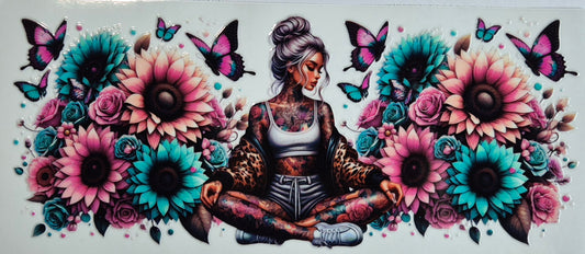 Tattoo Girl 5 Flowers Butterflies