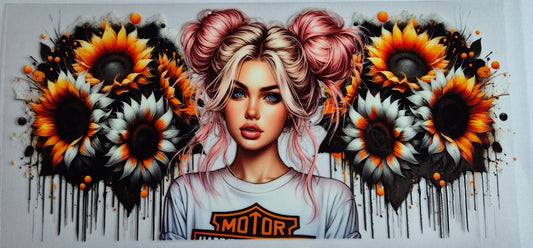 Girl Harley Davidson Flowers