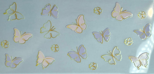 Butterflies Pink Gold Purple