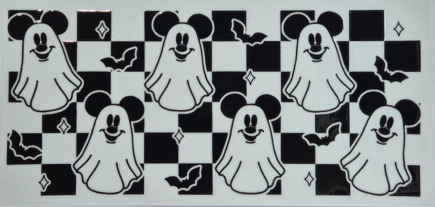 Mickey Mouse Ghost Checkered Halloween