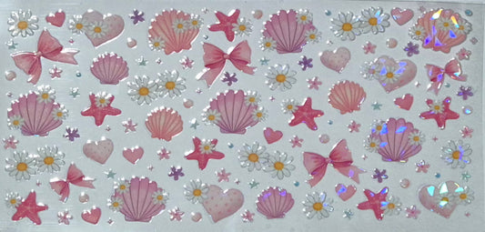 Holographic Sea Mermaid Bows Flowers Shells