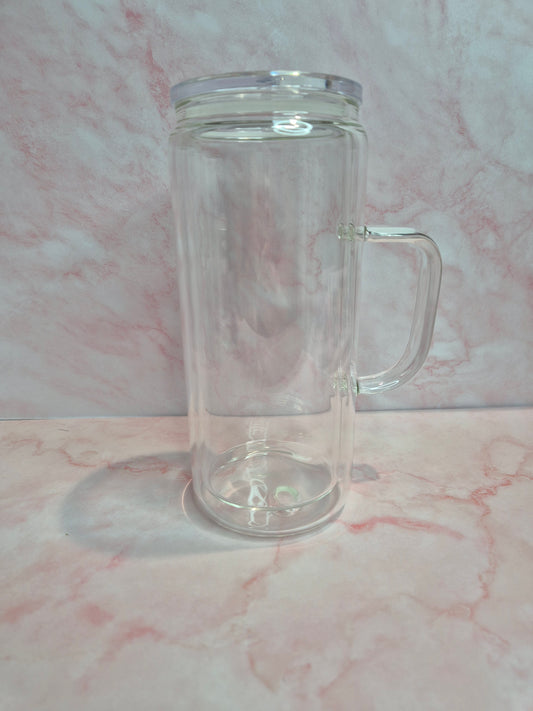 16oz Tall Glass Handle