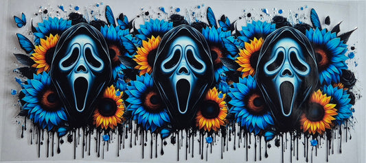 Ghost Face Blue Yellow Drip