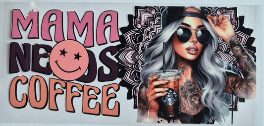 Mama Needs Coffee Tattoo Girl