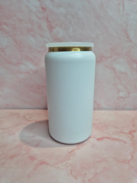 16oz White Stainless Steel