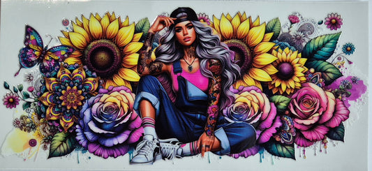 Tattoo Girl 2 Flowers
