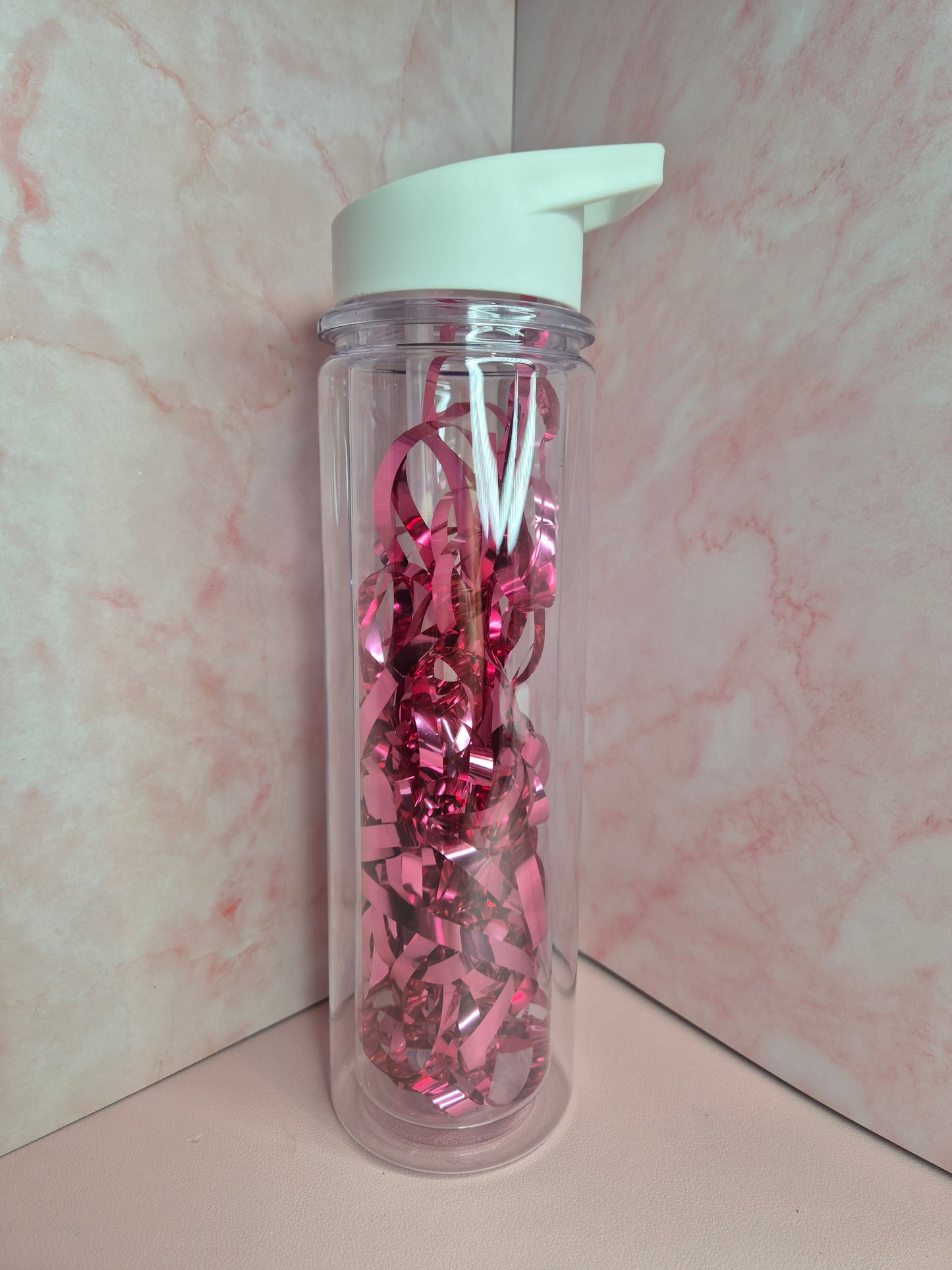 17oz White Acrylic Snowglobe Drink Bottle