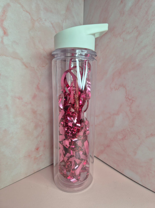 17oz White Acrylic Snowglobe Drink Bottle