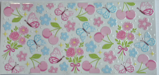 Butterflies Cherries Flowers