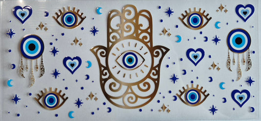 Blue Evil Eye Gold Hand