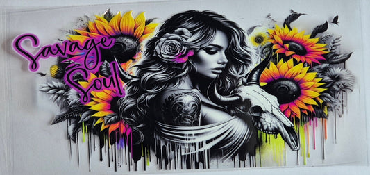 Savage Soul Quote Tattoo Girl Flowers