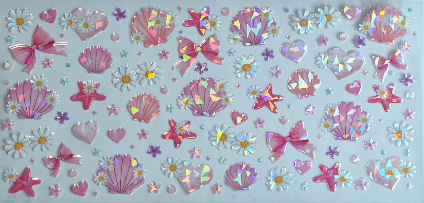 Holographic Sea Mermaid Bows Flowers Shells
