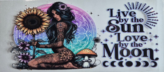Live By The Sun Love By The Moon 3 Quote Tattoo Girl