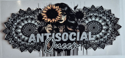 Antisocial Queen Quote Tattoo Girl Flowers